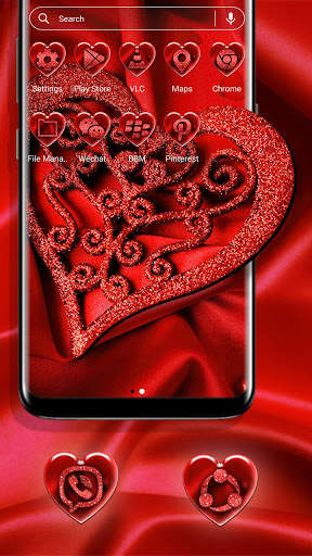 Red Love Heart Launcher Theme screenshot 4