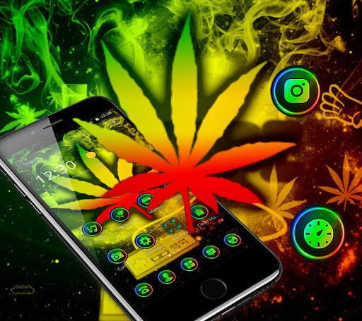 Neon Smoking Weed Theme screenshot 1