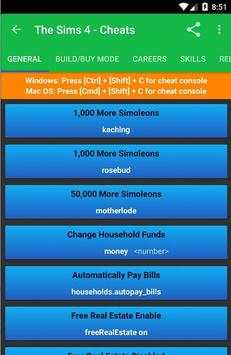 Cheats For The Sims screenshot 2