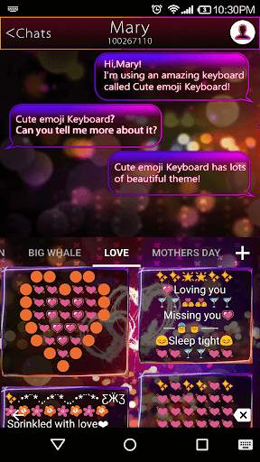 Fire Heart Emoji Keyboard Skin screenshot 4