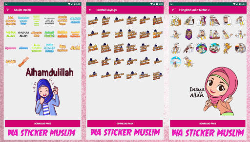 WA Sticker Muslimah Islamic Sticker Cute स्क्रीनशॉट 2