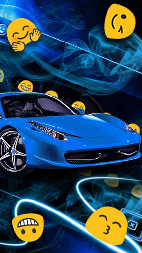 Dynamic Blue Car Keyboard Theme screenshot 2