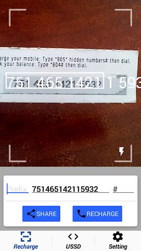 Recharge Master - Scan card & Top Up using Camera screenshot 1