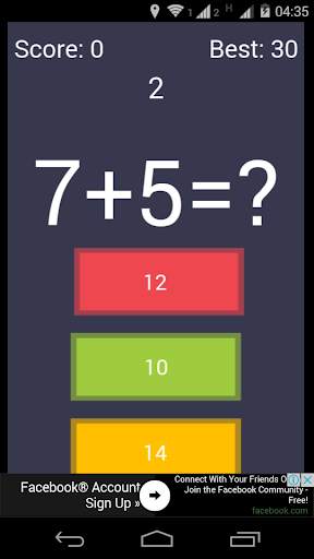 Speed Math Game (Free) screenshot 1
