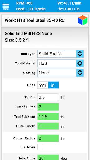 FSWizard Machinist Calculator скриншот 1