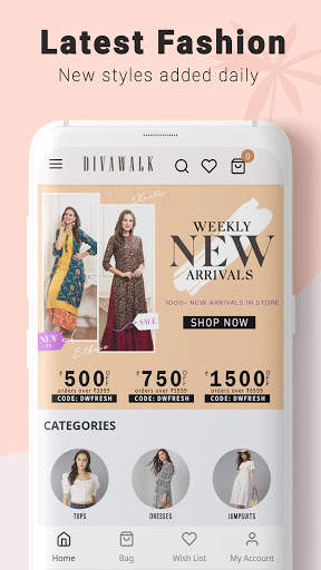 DIVAWALK Online Shopping App - Shop Fashion & more screenshot 1