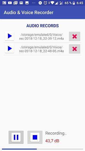 Audio,Sound and Voice Recorder Android App Free screenshot 2