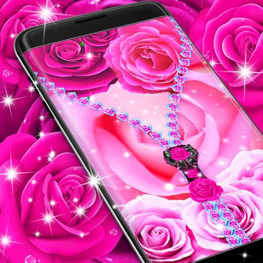 Lock screen zipper pink rose 6.5