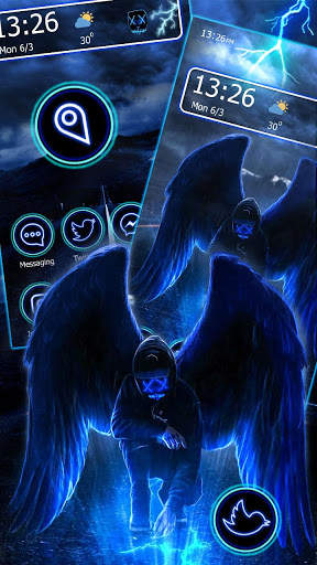 Tema, Wallpaper, ikon Fake, Mask, Neon, Angel screenshot 2