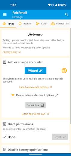 FairEmail, privacy aware email screenshot 1