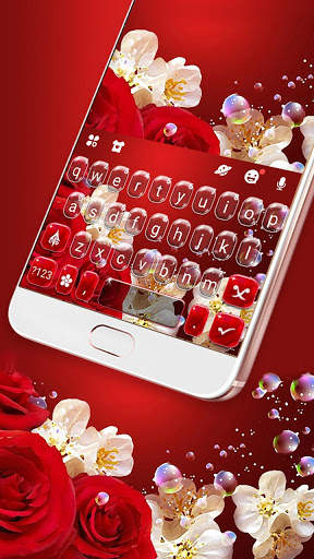 Red Rose Floral Keyboard Theme screenshot 1