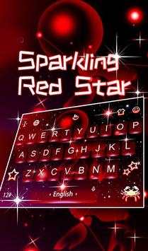 Live 3D Sparkling Red Star Keyboard Theme screenshot 2