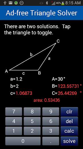 Ad-free Triangle Solver screenshot 3