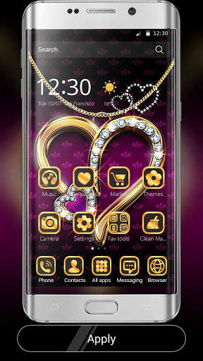 Diamond Love Theme Luxury Gold screenshot 1