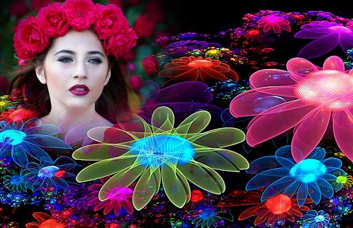 Neon Flower Photo Frame screenshot 3