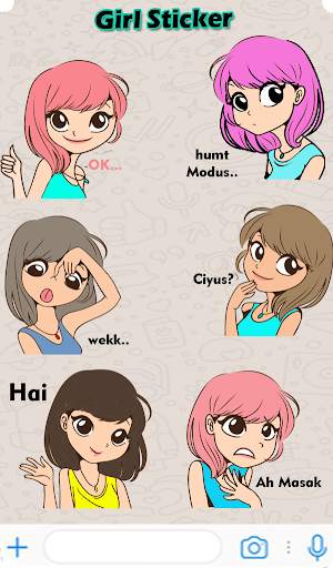 Sticker Chat Cewek - WaStickersApp screenshot 2