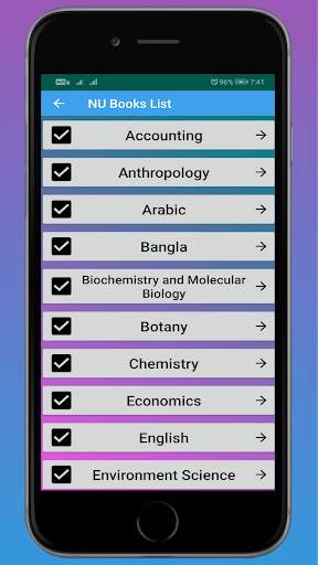 National University Books List screenshot 2