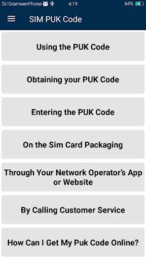 SIM PUK Code Guide screenshot 1