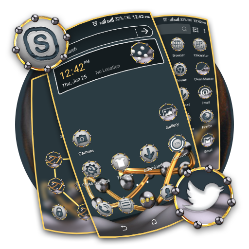 3D Metallic Ball Launcher Theme icon