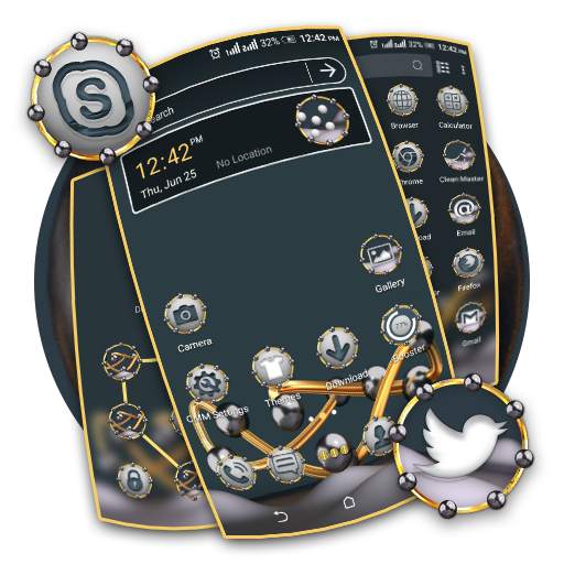 3D Metallic Ball Launcher Theme screenshot 1