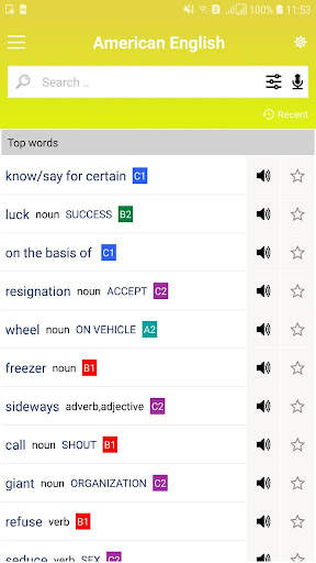 English Vocabulary Profile - American screenshot 2