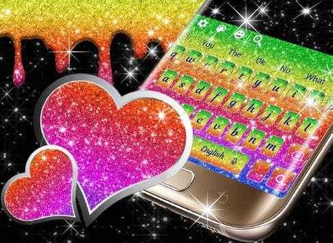 Rainbow Glitter Love Heart Keyboard screenshot 5