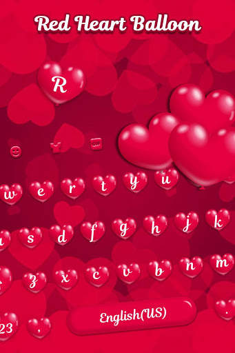 Red Heart Balloon Keyboard - Sweet Heart screenshot 1