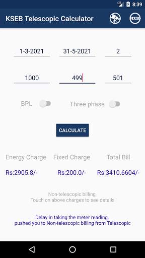 KSEB Telescopic bill calculator screenshot 3
