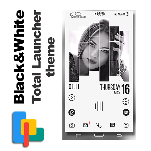 Black&amp;White theme for Total Launcher icon