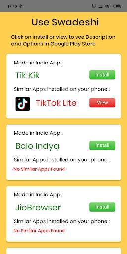 Use Swadeshi - Made in India Apps for INDIA screenshot 1