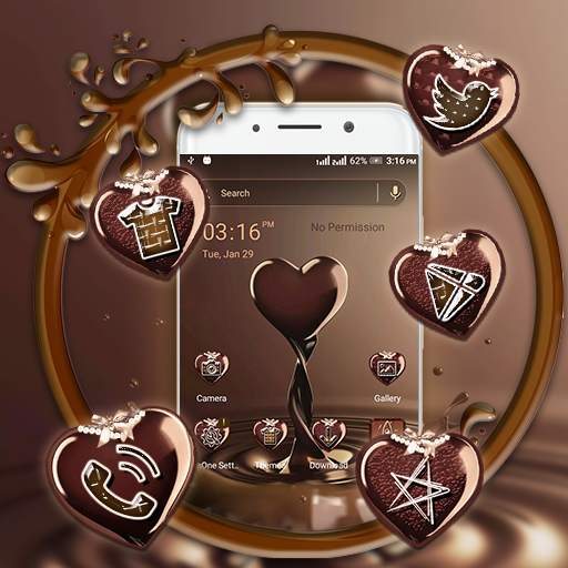 Chocolate Love Heart Launcher Theme 1.3