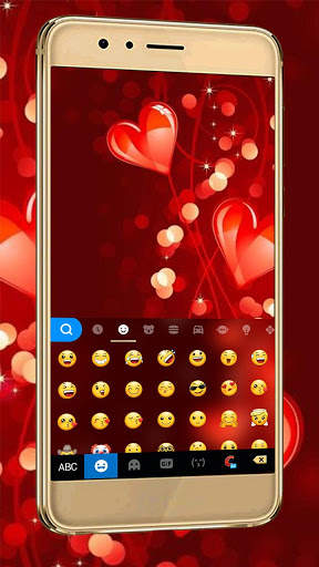 Red Love Heart Keyboard Theme screenshot 2