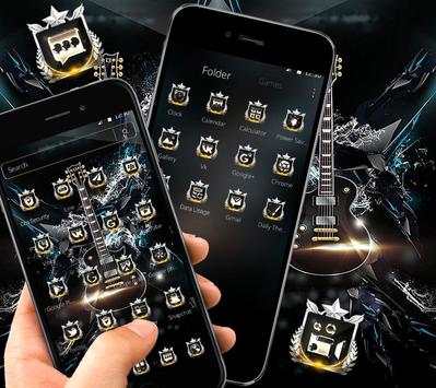 Dark Black Guitar Launcher Theme 🎸 screenshot 2