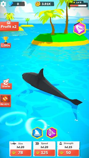 Idle Shark World - Tycoon Game screenshot 1