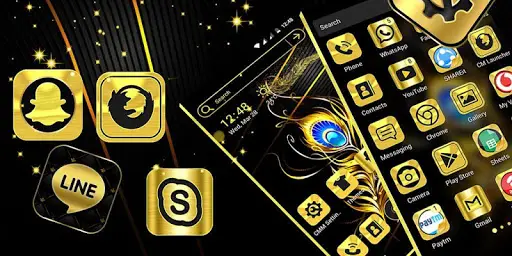 Gold Black Launcher Theme screenshot 2
