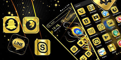 Gold Black Launcher Theme скриншот 2