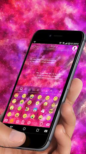Pink Galaxy -KK Emoji Keyboard screenshot 2