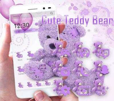 Violet Teddy Bear Theme screenshot 1
