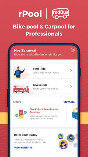 rPool - rideshare by redBus screenshot 1