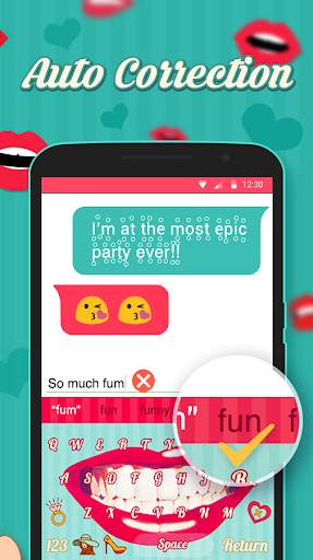 Fancy Lady Kiss Keyboard Theme screenshot 5
