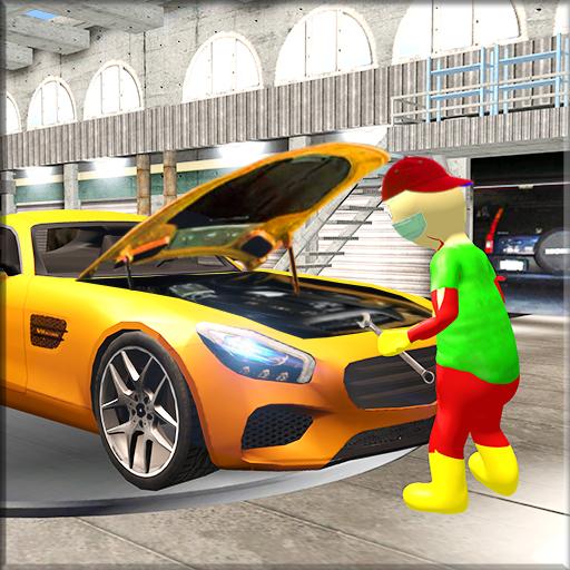 Stickman Car Mechanic Garage icon