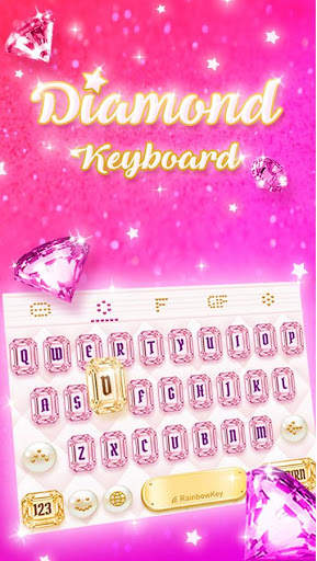 Pink Diamond Keyboard Theme - Emoji&Gif screenshot 1