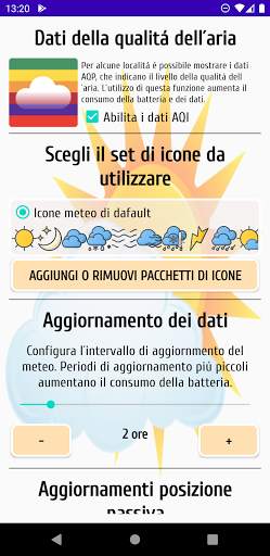 Previsioni meteo e qualitá dell´aria con Widgets screenshot 7