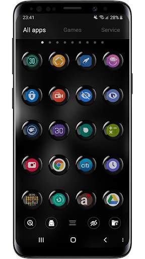 Theme Launcher Black - Spheres Icon Changer Free 6 تصوير الشاشة