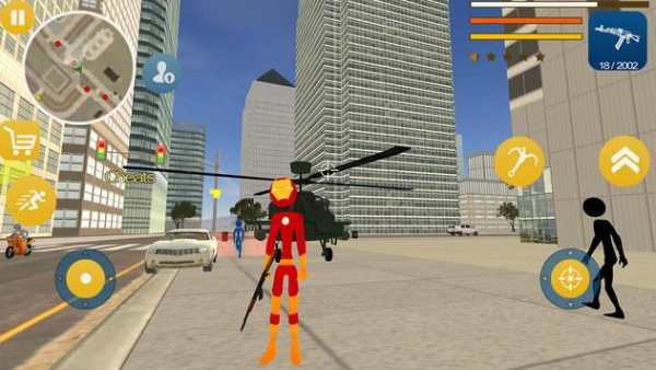 Amazing Iron Stickman Rope Hero Neon Gangstar Hero screenshot 3