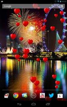 Romantic floating hearts LW screenshot 2