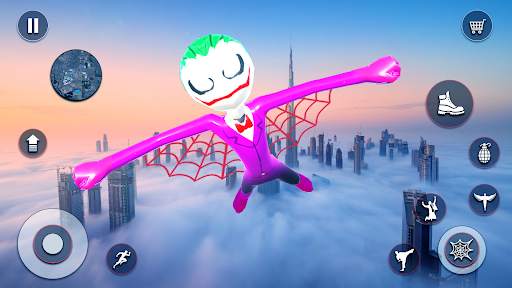 spider stickman Rope hero game screenshot 1