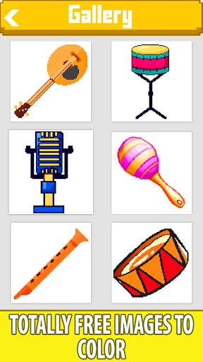 Musical Instruments Pixel Art - Color by Number screenshot 1