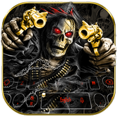 Horror cráneo pistola teclado tema icon