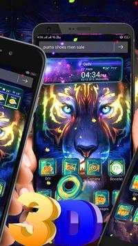 Neon Tiger Glass Tech Theme 🐅 2 تصوير الشاشة